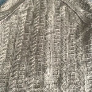Banana Republic Tan Cable Knit Cardigan Sweater